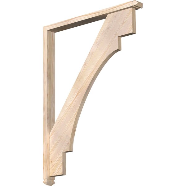 Ekena Millwork Merced Arts and Crafts Smooth Bracket w/ Offset Brace, Douglas Fir, 3 1/2"W x 36"D x 48"H BKT0402X36X48MRC03SDF - main